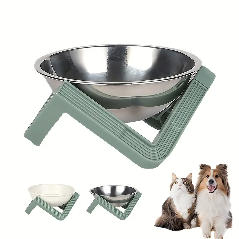 Raised Dog Bowl With Stand Stainless Steel/ceramic Dog Food - Temu