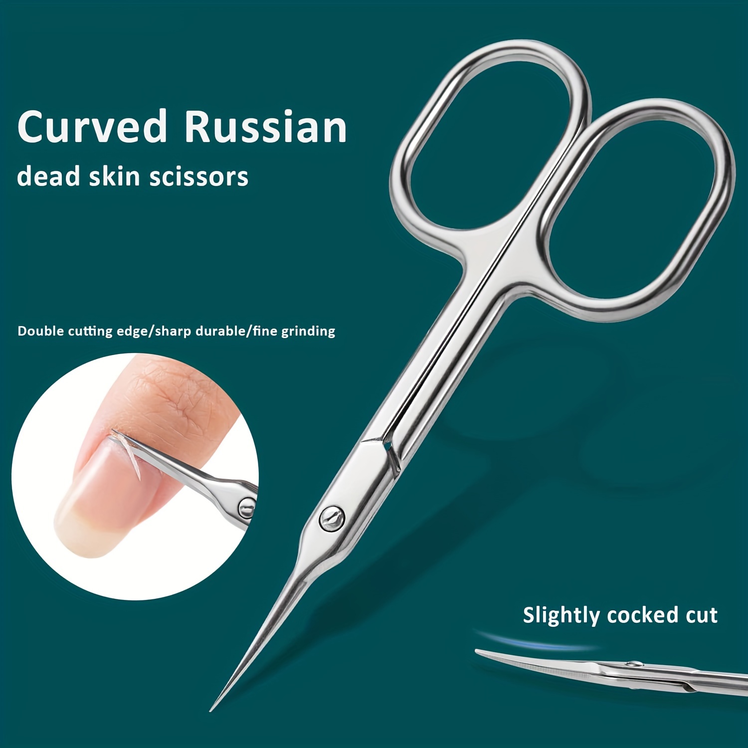 Stainless Steel Curved Tip Cuticle Scissors And Nail - Temu