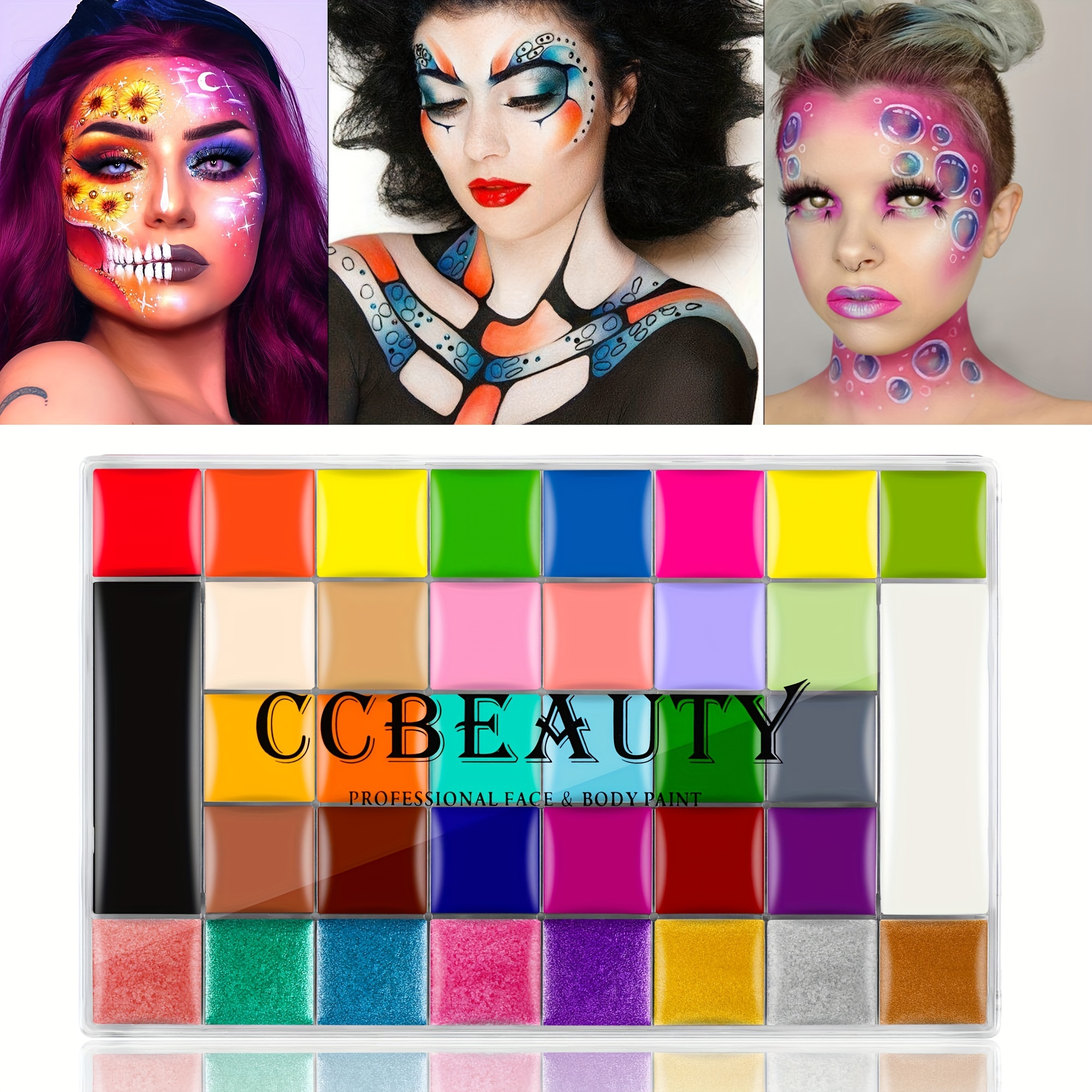 Professional 36 Colors Face And Body Paint Palette - Temu