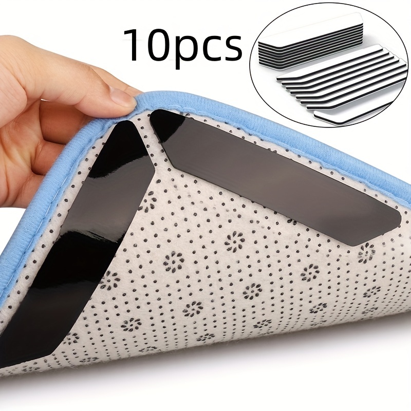 Rug Grippers, 16 pcs Double Sided Washable Removable Anti Curling Corner  Carpet Gripper, Non Slip Renewable Adhesive Rug Tape for Hardwood Floors  and Tile 