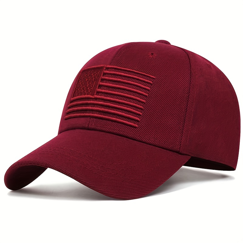 Flag Embroidery Golf Baseball Cap Solid Casual Sports Hat Adjustable Dad Hats
