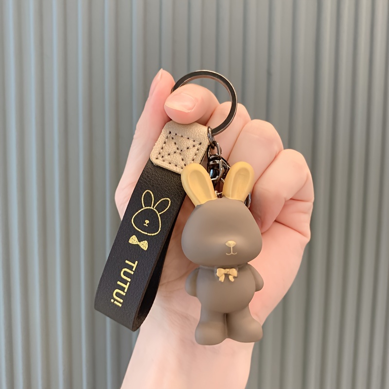 Rabbit Doll Pendant Silicone Keychain for Car Bag Decoration