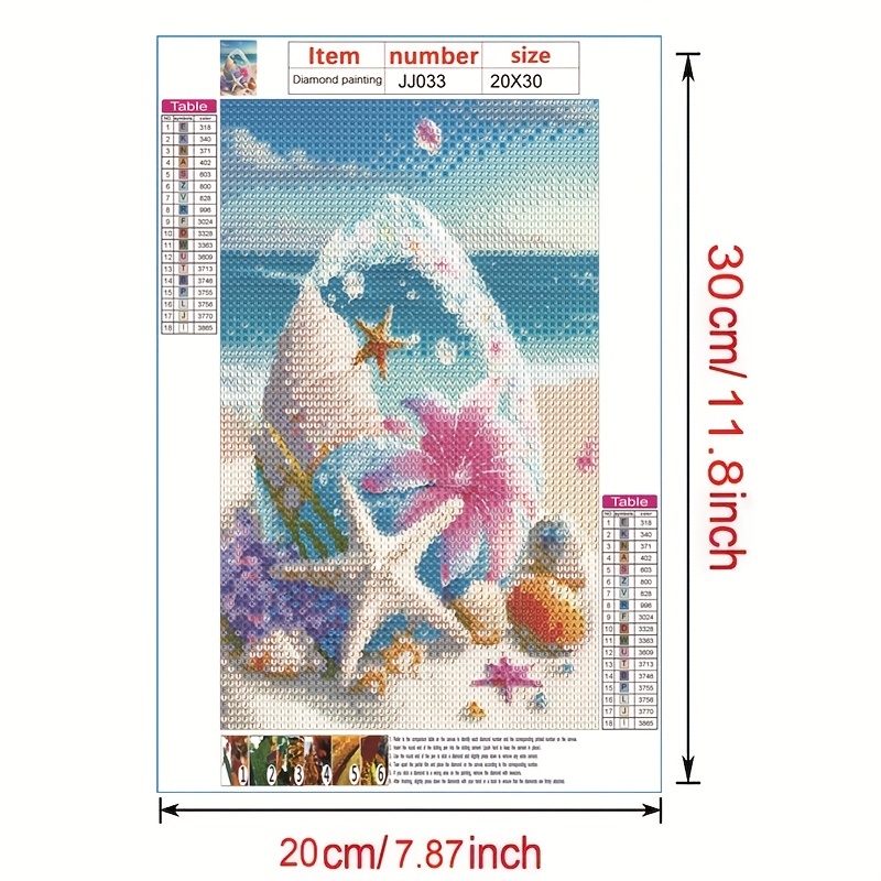 2 Pack Diamond Painting Kits for Adults,5D DIY Shell Conch Full Drill Round  Art Gems with Seaside Diamond Art Perfect for Home Wall Decor Diamond