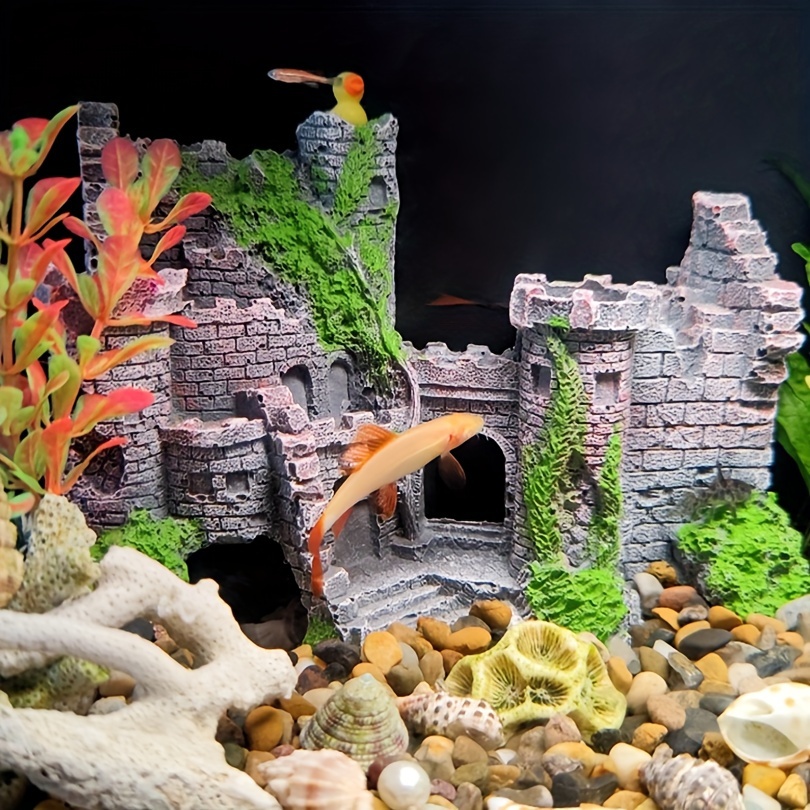 1pc Retro Castle Aquarium Decoration Handcrafted Resin Ornaments For Fish  Tanks Adds A Touch Of Nostalgia And Charm, Landscaping Resin Aqu