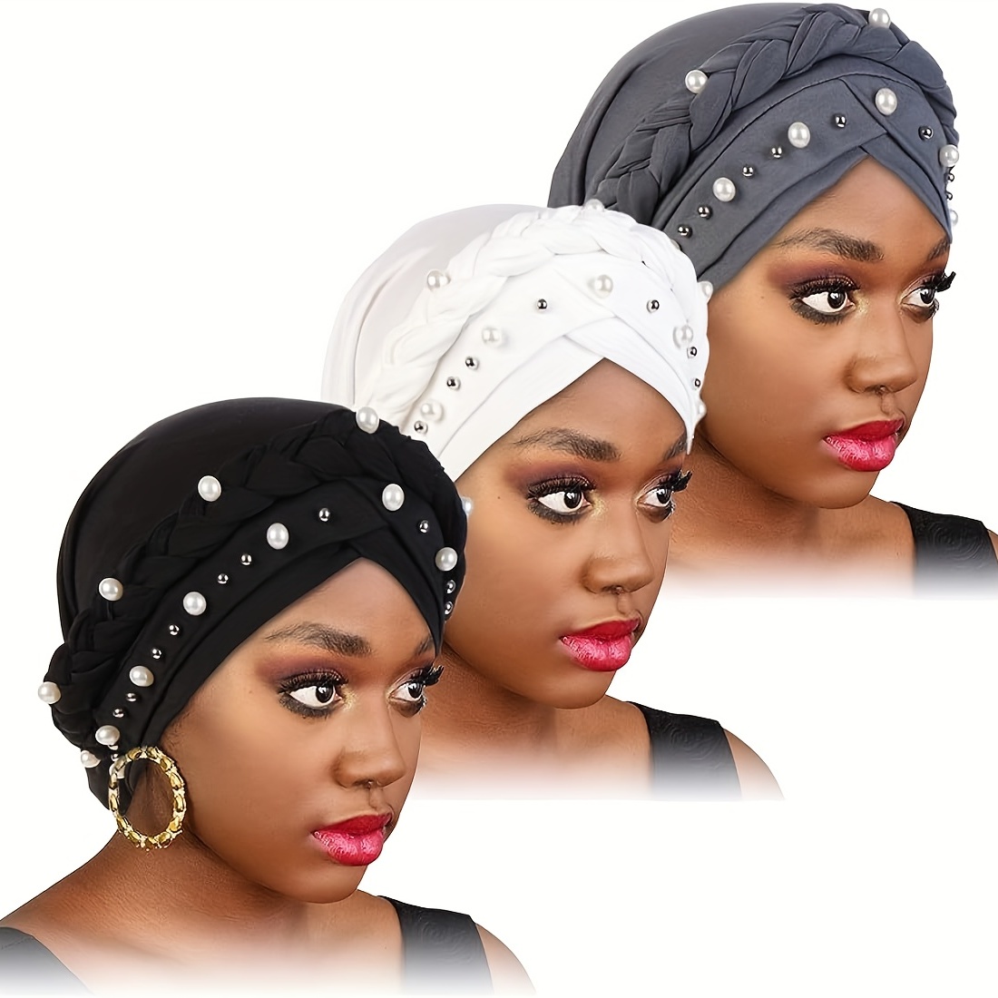 Elegante fascia turbante elastica da donna colore solido