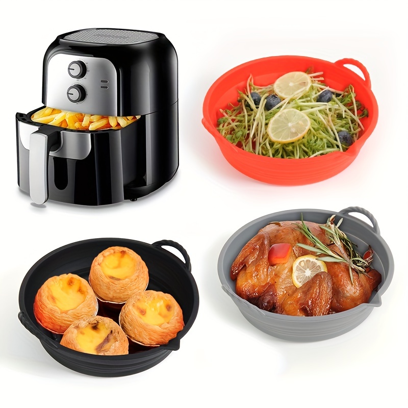 7.8 and 8.5 Inch Square Air Fryer Silicone Pot Foldable Silicone Liners Air  Fryer Pad for