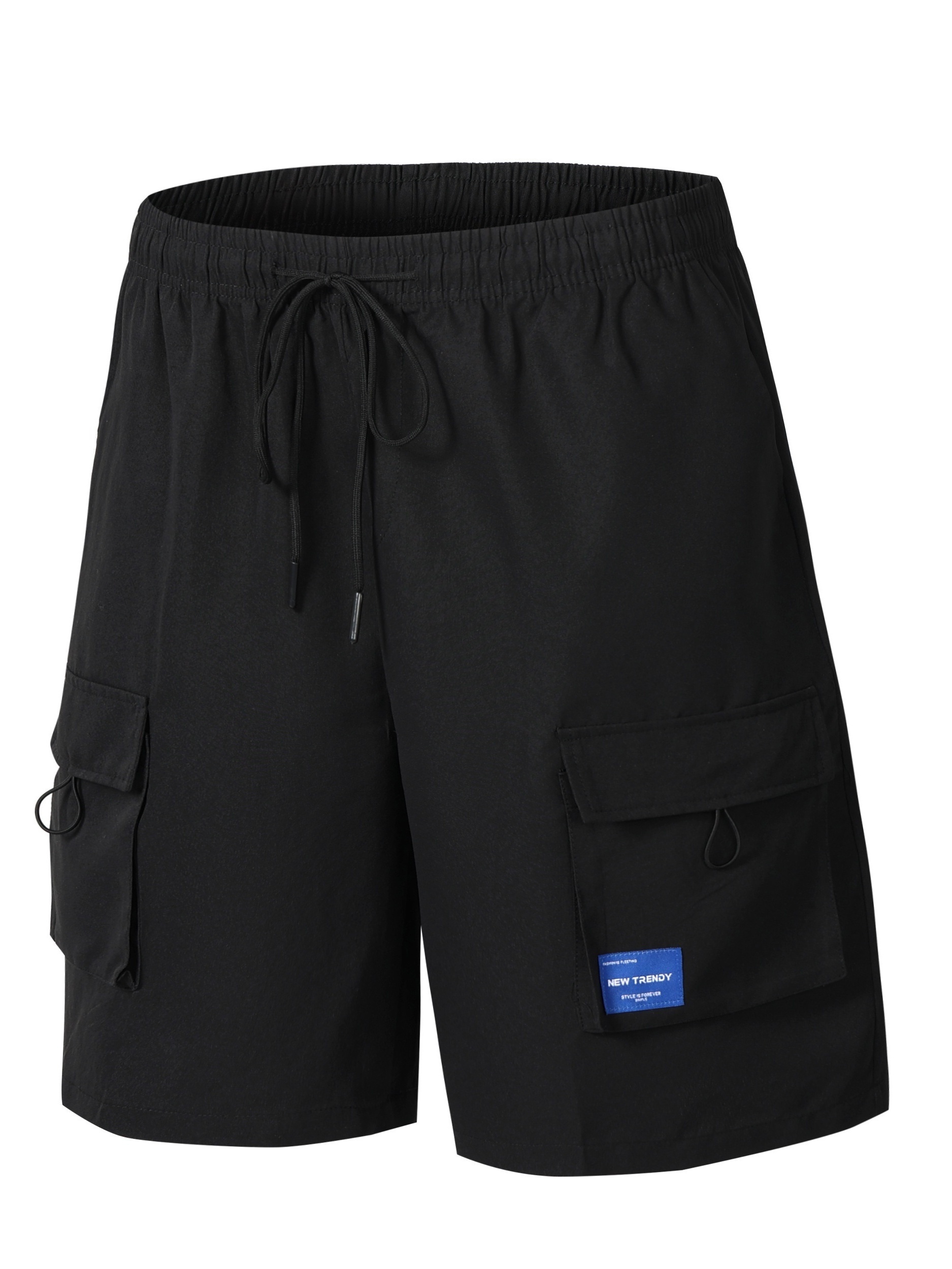 Men's Casual Drawstring Plain Color Cargo Short Pants - Temu