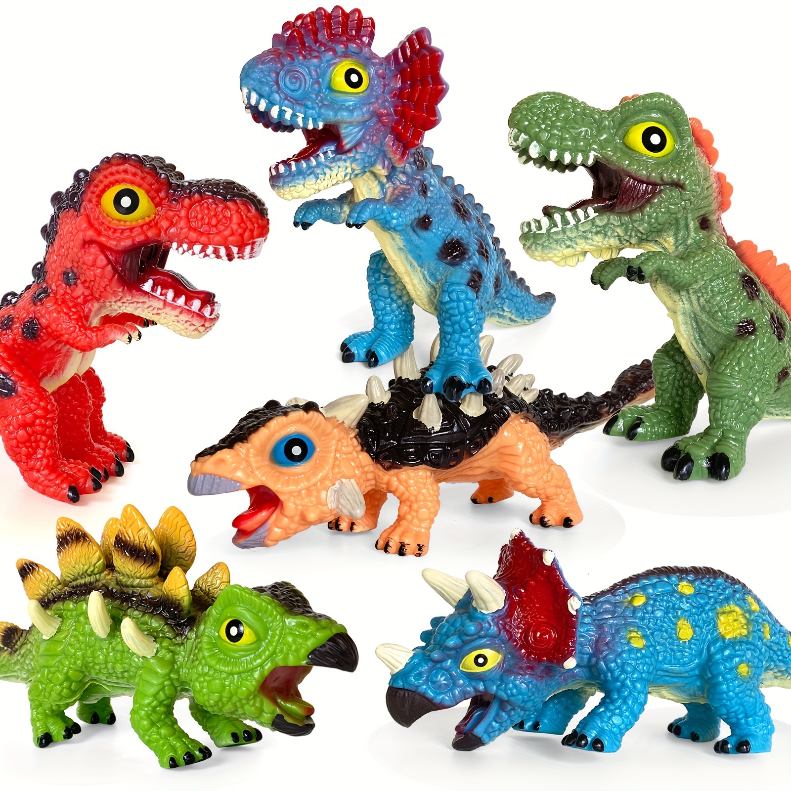  TEMI Juguetes de dinosaurio con volcán de simulación para niños  de 3 a 5 años, figuras de dinosaurios realistas y alfombra de juego grande  para niños y niñas, regalo para niños