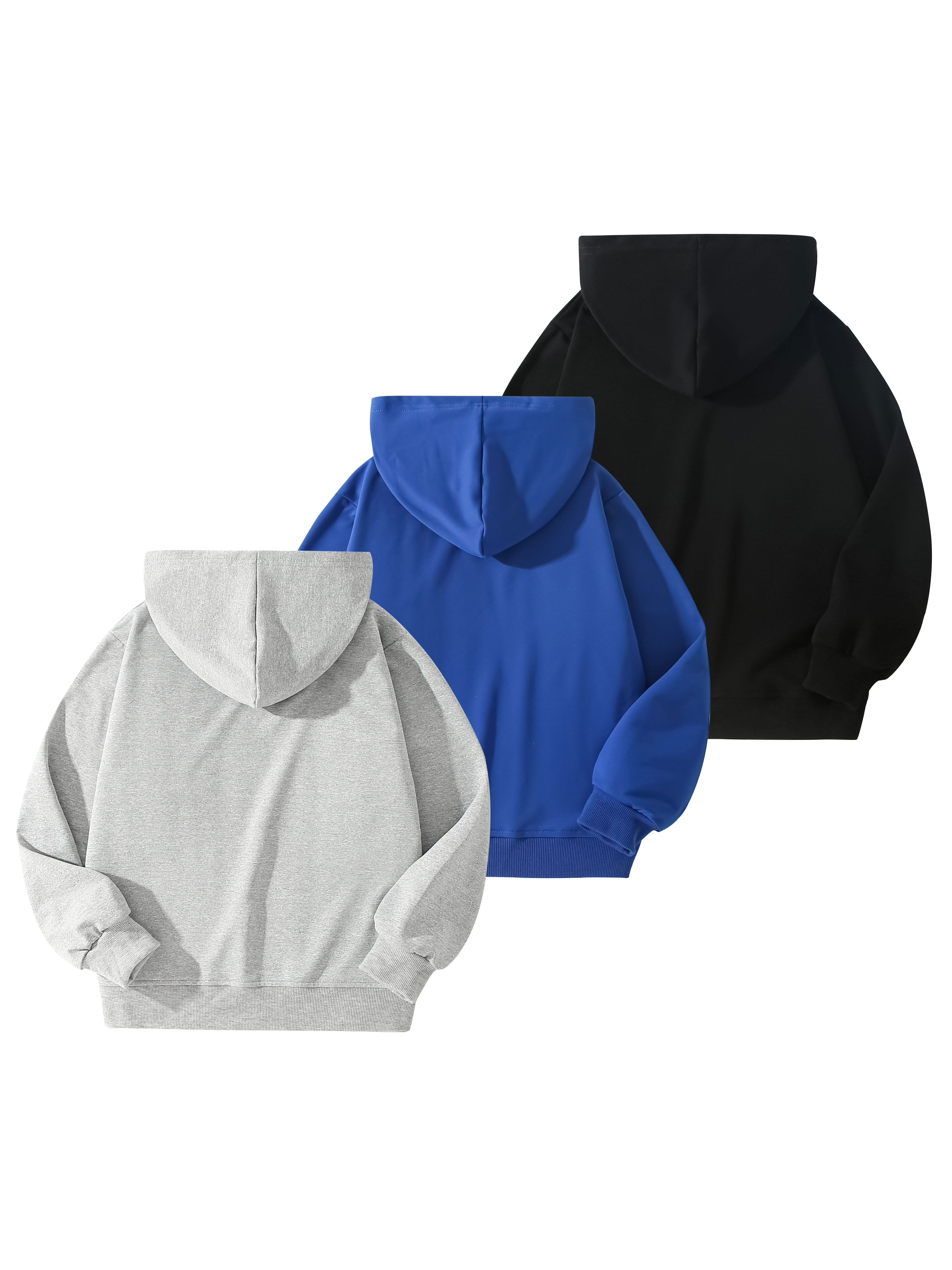 Sudadera Capucha Color Liso Ni os 3 Piezas Bolsillo Temu Chile