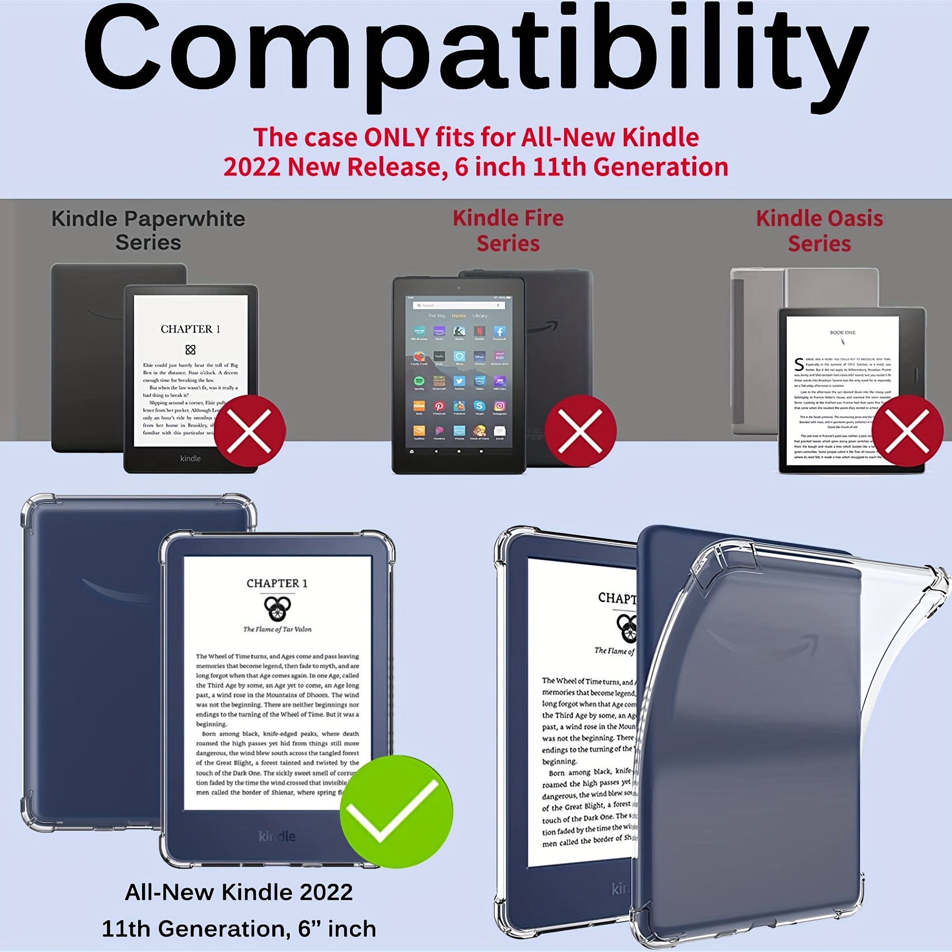 Pour tout nouveau boîtier Kindle 2022 version 11e pour 6 pouces