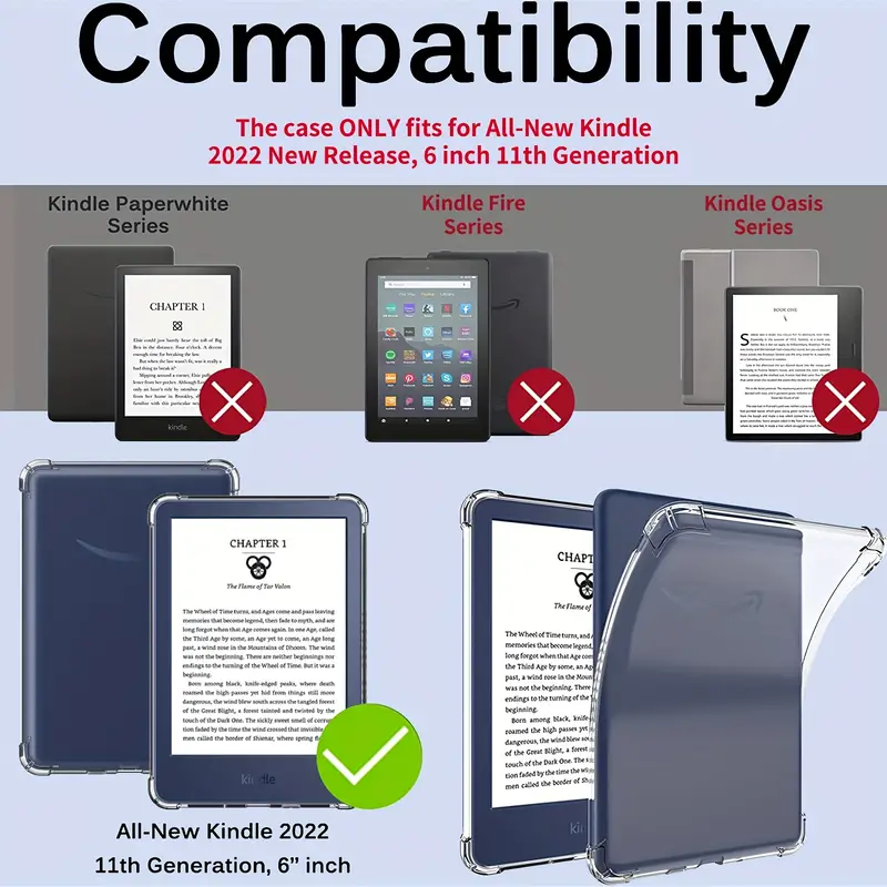 Étui pour 6 Nouveau Kindle (11e génération, modèle 2022), Coque