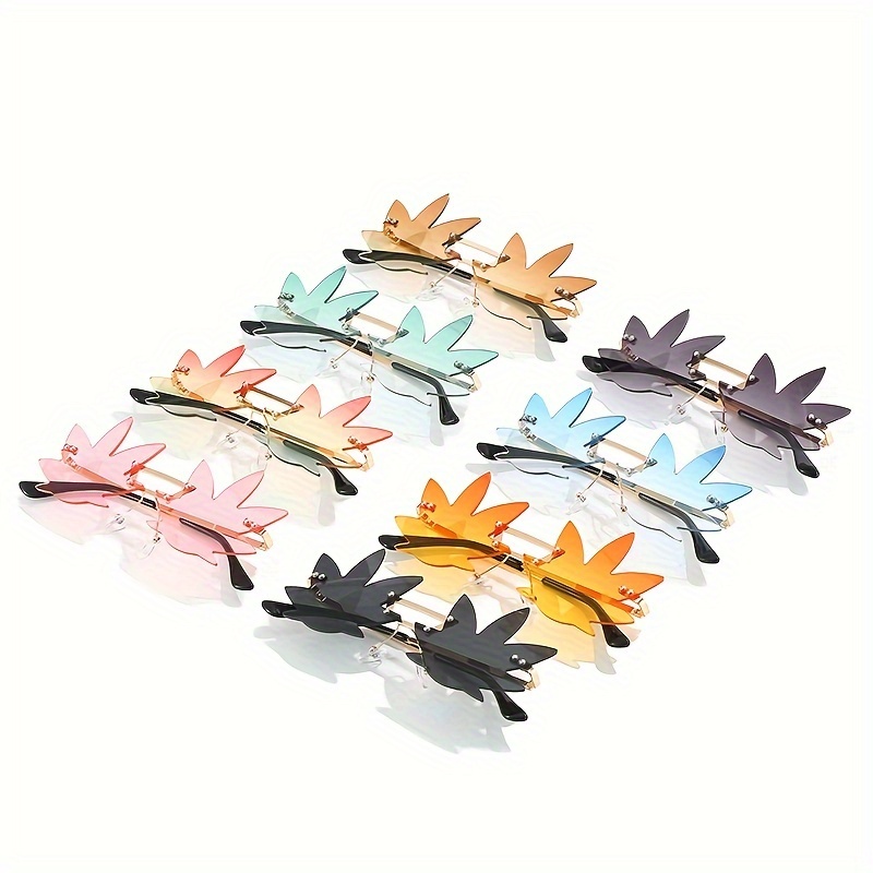 

Personality Maple Leaf Shaped - Fashion Eyewear Glasses, Hip Hops Funky Glasses For Party & Daily Decoration