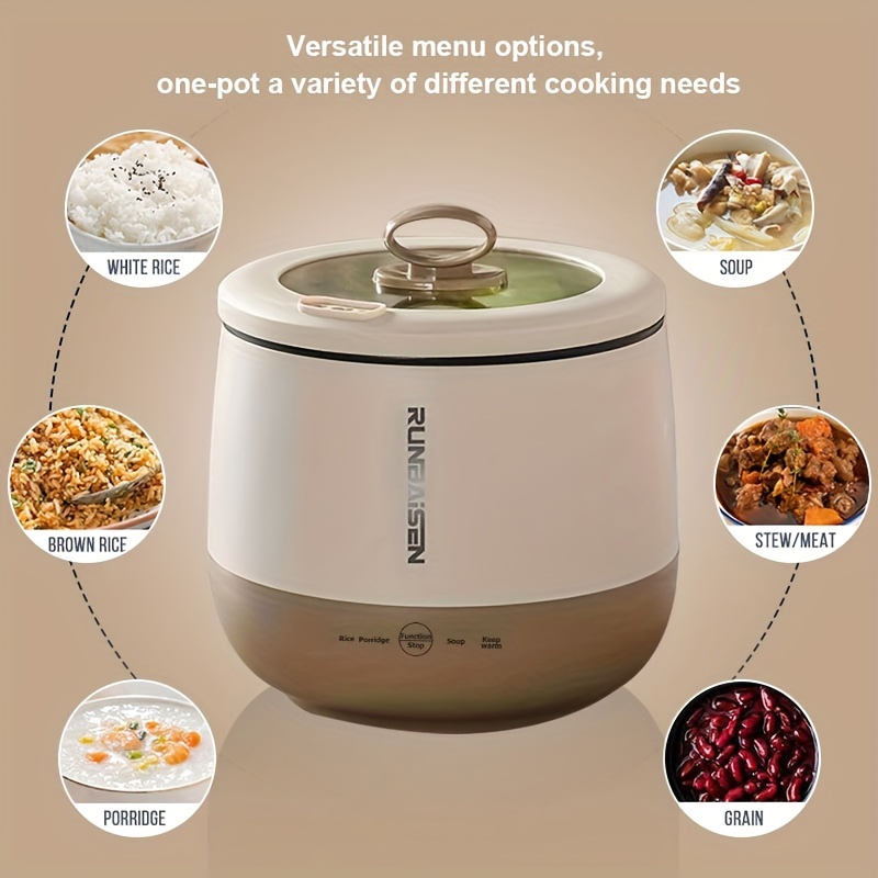  Rice Cooker Small 6 Cups Cooked(3 Cups Uncooked), 1.5L Small Rice  Cooker with Steamer For 1-3 people, Removable Nonstick Pot, One Button&Keep  Warm Function, Mini Rice Cooker for Soup Stew Oatmeal