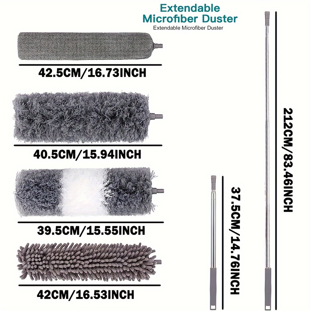 2/4/6/7pcs/set, Plumero De Microfibra Con Varilla De Extensión, Cepillo De  Limpieza De