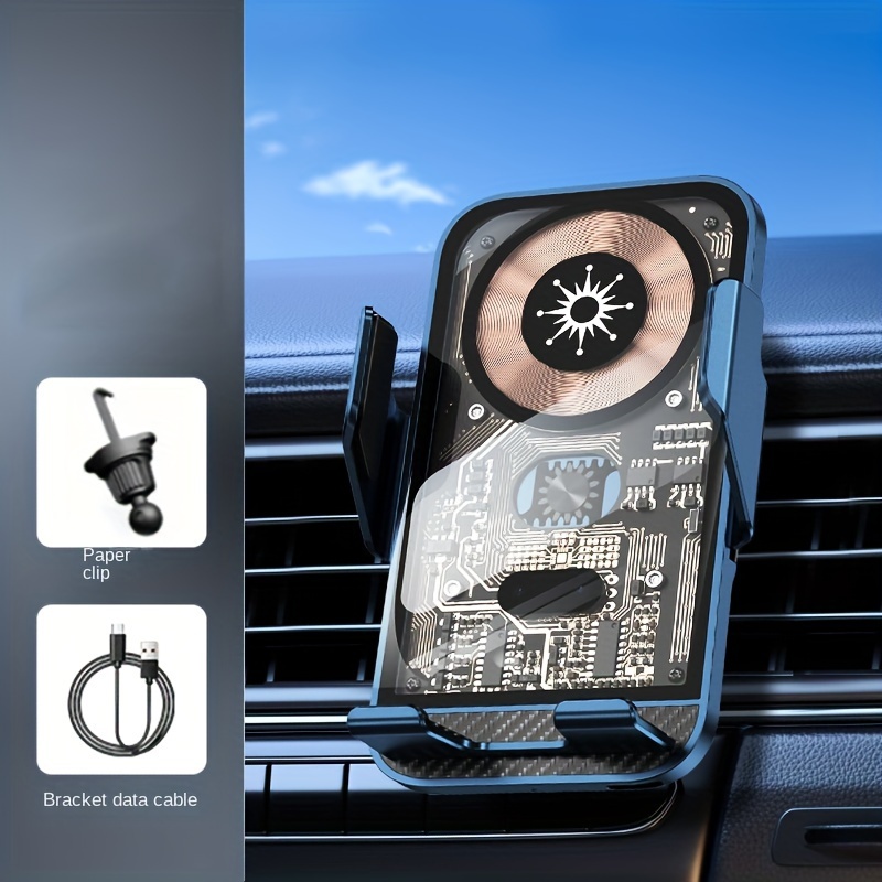 Support Voiture Magnétique Livoo Avec Chargeur Sans Fil - Fixation Solide Et Charge Rapide - 3