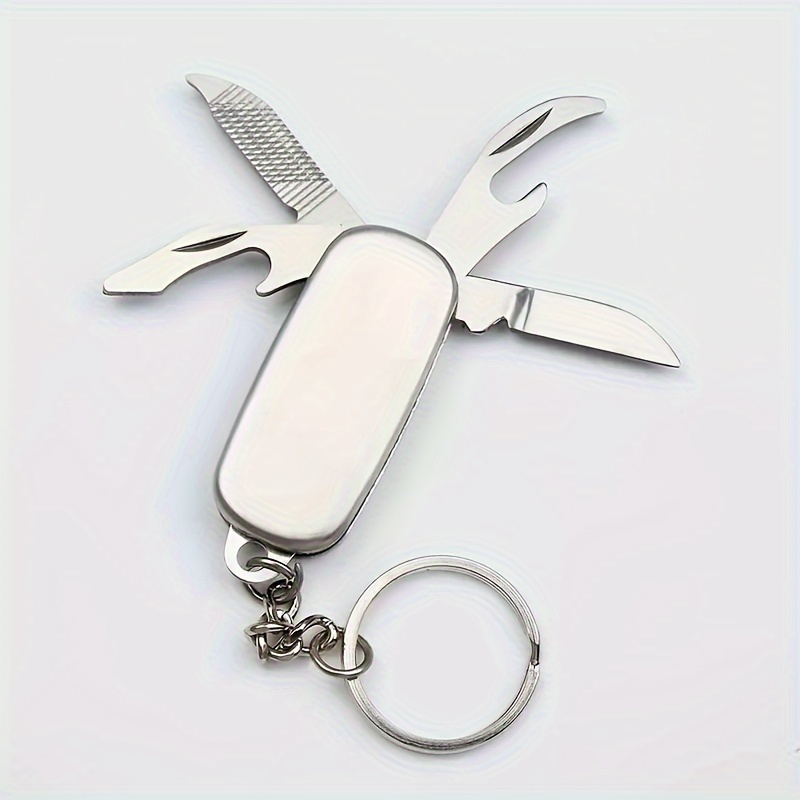 Mini Foldable Knife Bottle Opener Keychain With Metal Bottle