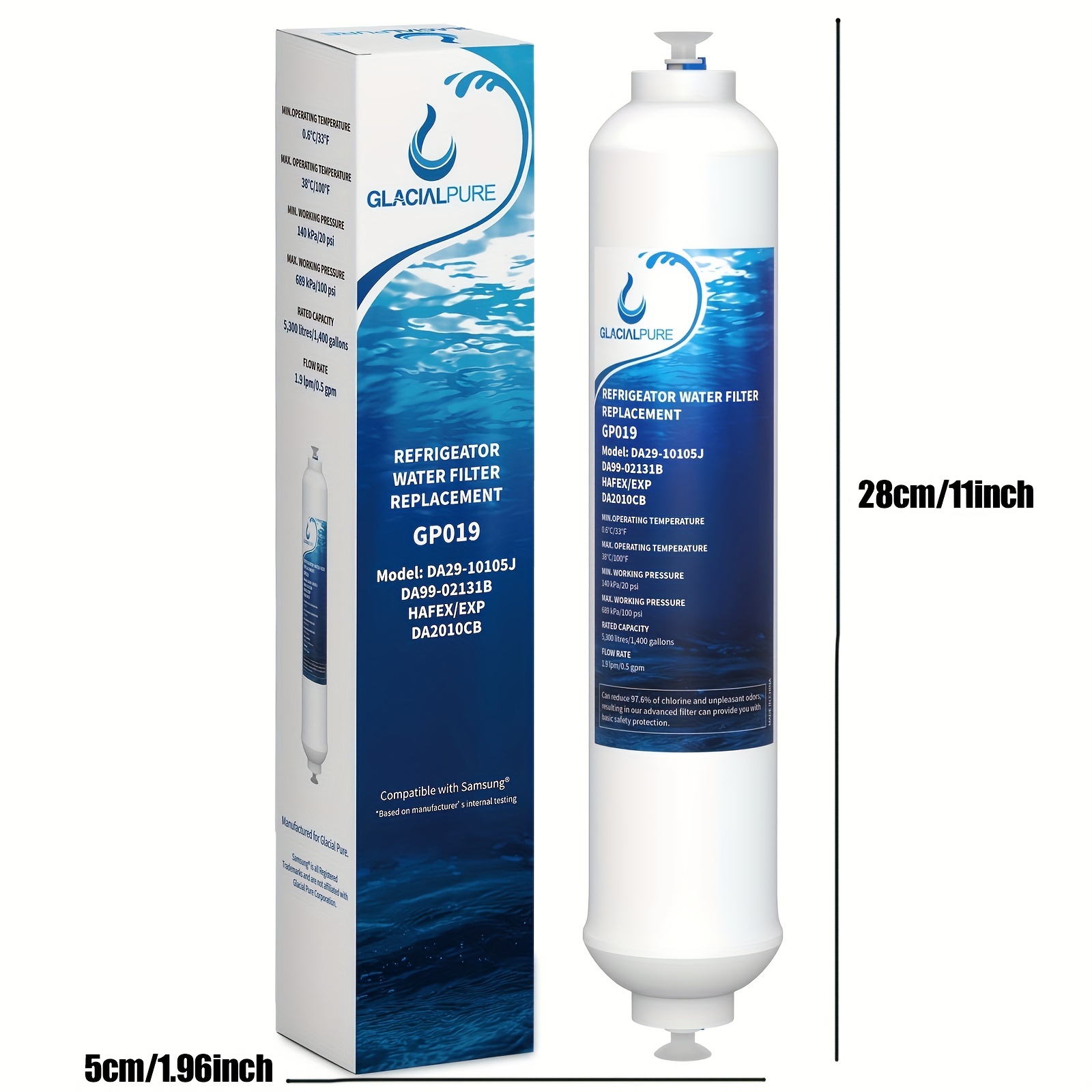 Samsung DA29-10105J HAFEX/EXP Aqua Pure Plus Fridge Water Filter 4 Pack