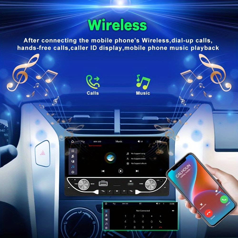 Double Din Work With Wireless For Carplay And For Android Auto Eq