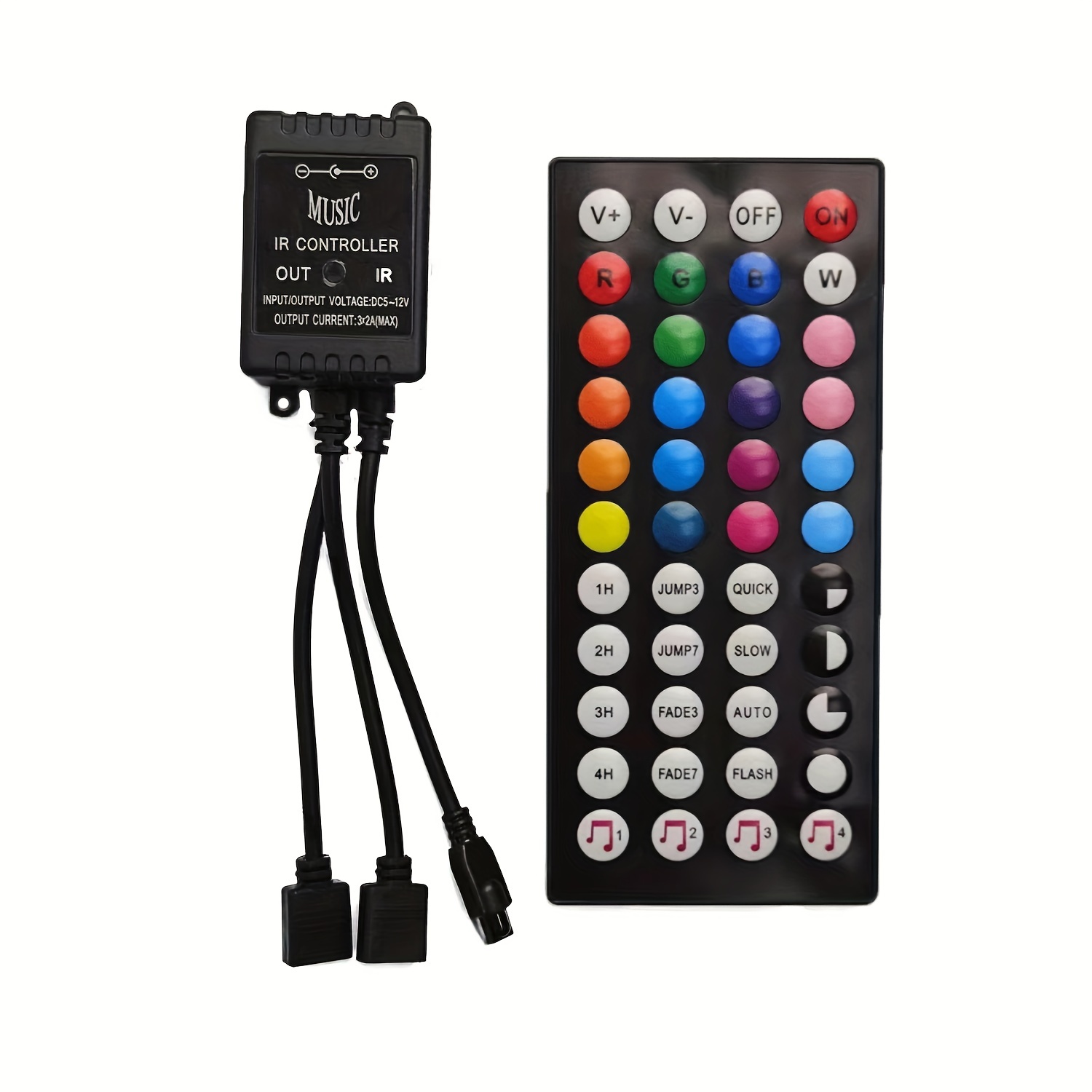 Tira de luces LED, kit de tira de luz RGB que cambia de color de 16.4 pies  con control remoto y caja de control para habitación, dormitorio, TV