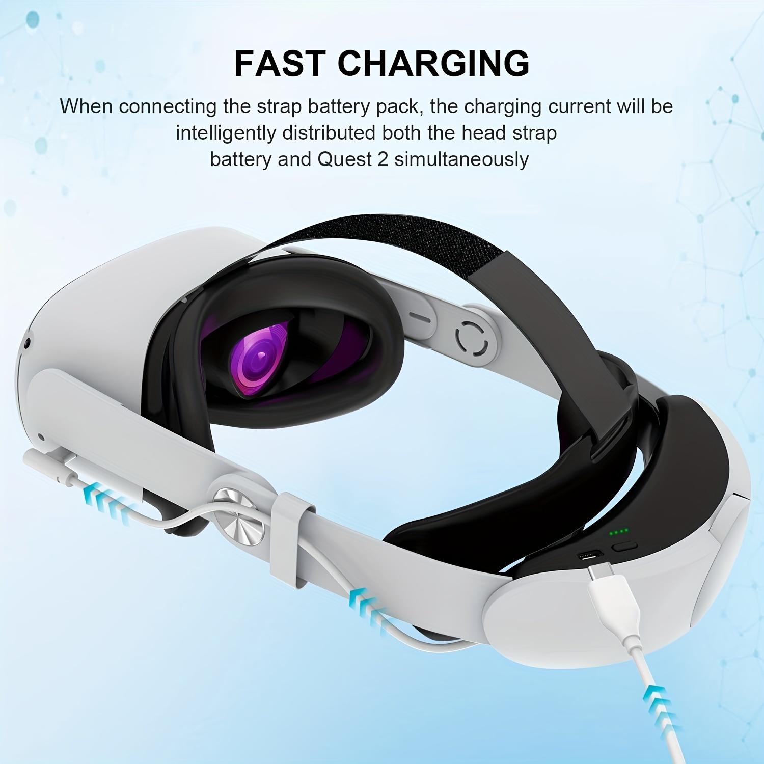 Battery Pack for Oculus Quest 2, Accessories for Oculus Quest 2  Headset, 5000mAh Extended Power Compatible with Meta Quest 2 Oculus  Original Strap and Elite Strap Extended Play time VR Power