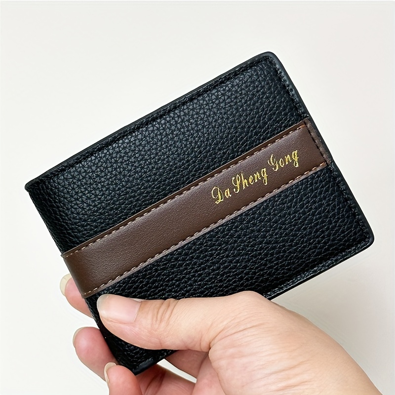 Men's Wallet Short Business Money Clip Horizontal Multi-card Wallet - Temu