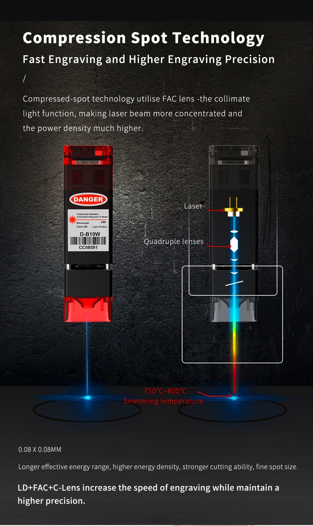 TTS-10 PRO 10W Máquina de grabado láser Cortador láser 80W Herramienta de  grabado de corte láser Máquina de grabado para madera Metal Aluminio Vidrio