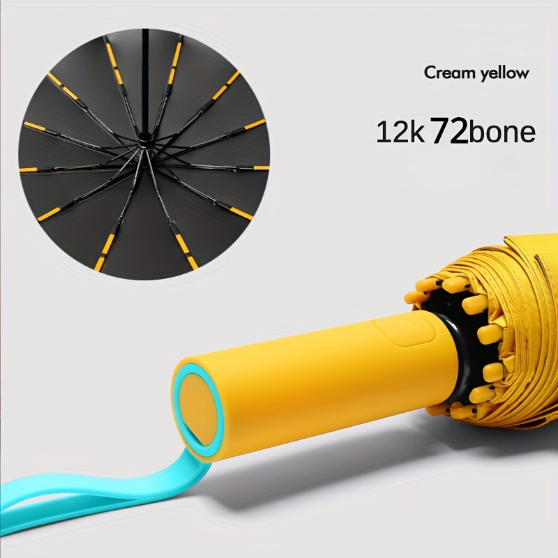 Image of 72-rib Sturdy Automatic Sun Umbrella, Windproof Fashionable Folding Large-sized Men's And Women's Parasol