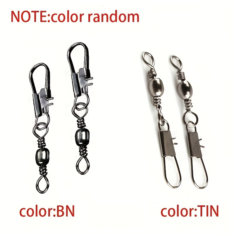 BESPORTBLE 50pcs Fishing Rolling Connector Fishing Line Swivel Fishing  Swivel Clips Fishing Lures Swivels for Fishing Line Metal Fishhook  Connector