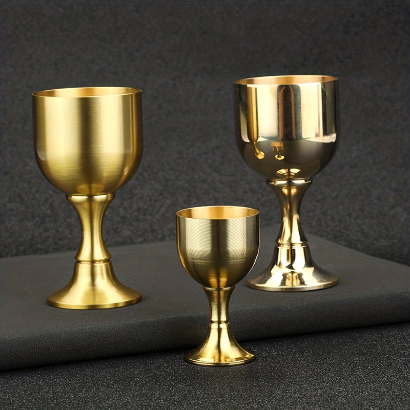 Brass Goblet Copper Cup Banquet Shot Glass Tea Water Supply - Temu