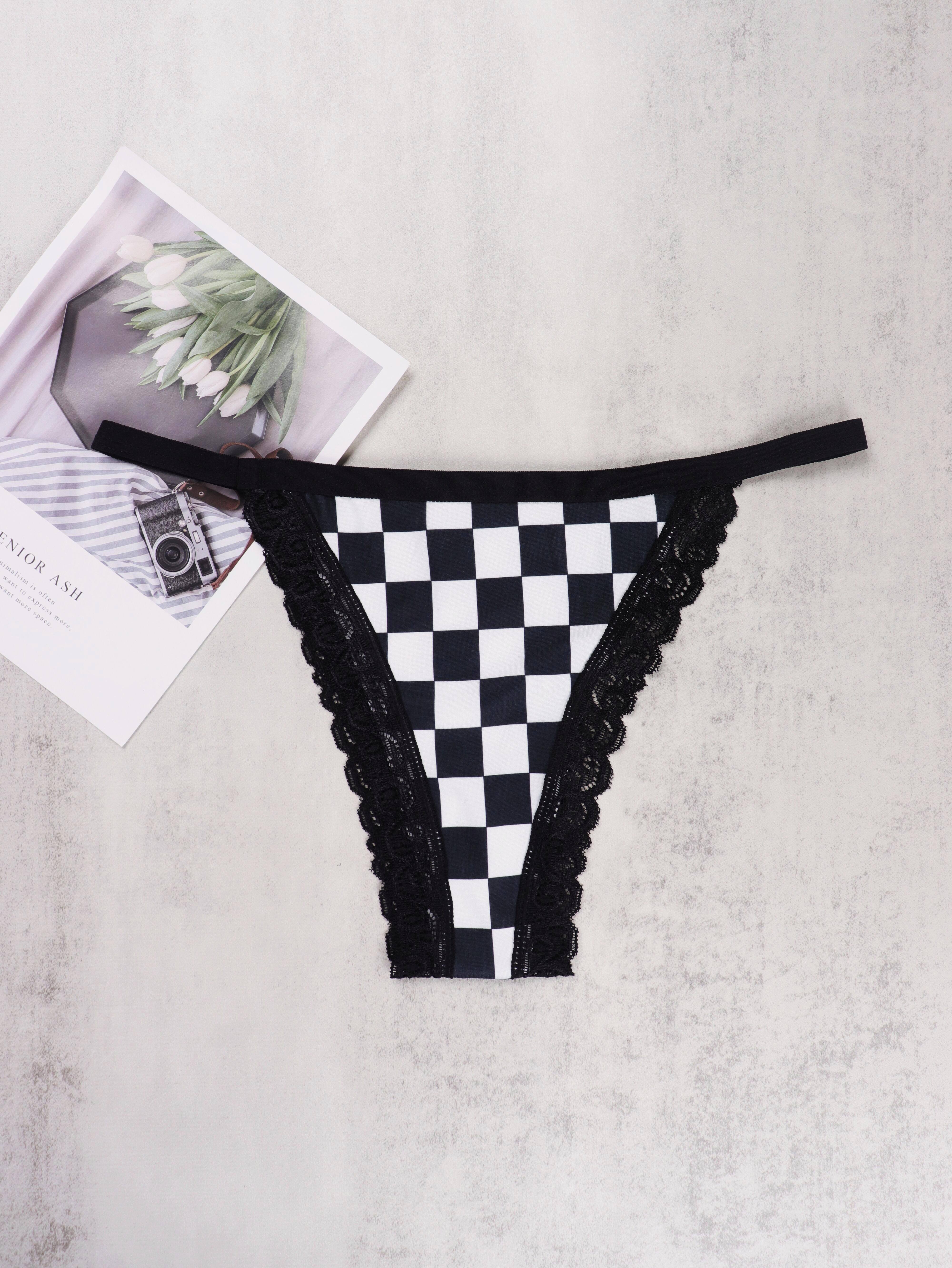 Plus Size Casual Underwear Women's Plus Chessboard Print - Temu United Arab  Emirates