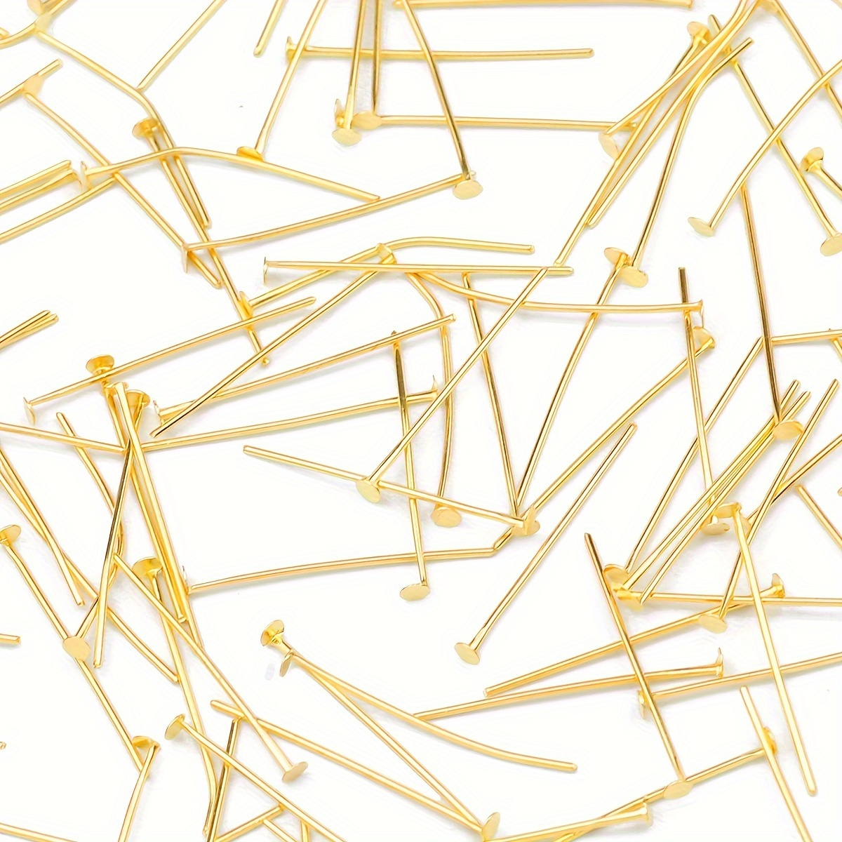 T Pins / Flat Head Pins (30mm / 1.18 inches / 100 pcs / Gold) DIY Bead, MiniatureSweet, Kawaii Resin Crafts, Decoden Cabochons Supplies