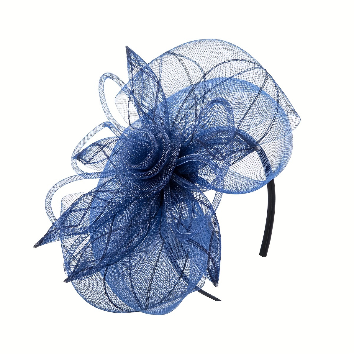 1pcs Women Flower Veil Mest Feather Fascinator For Christmas Halloween Party Horce-Racing Wedding Hat Derbyhat With Headband details 15