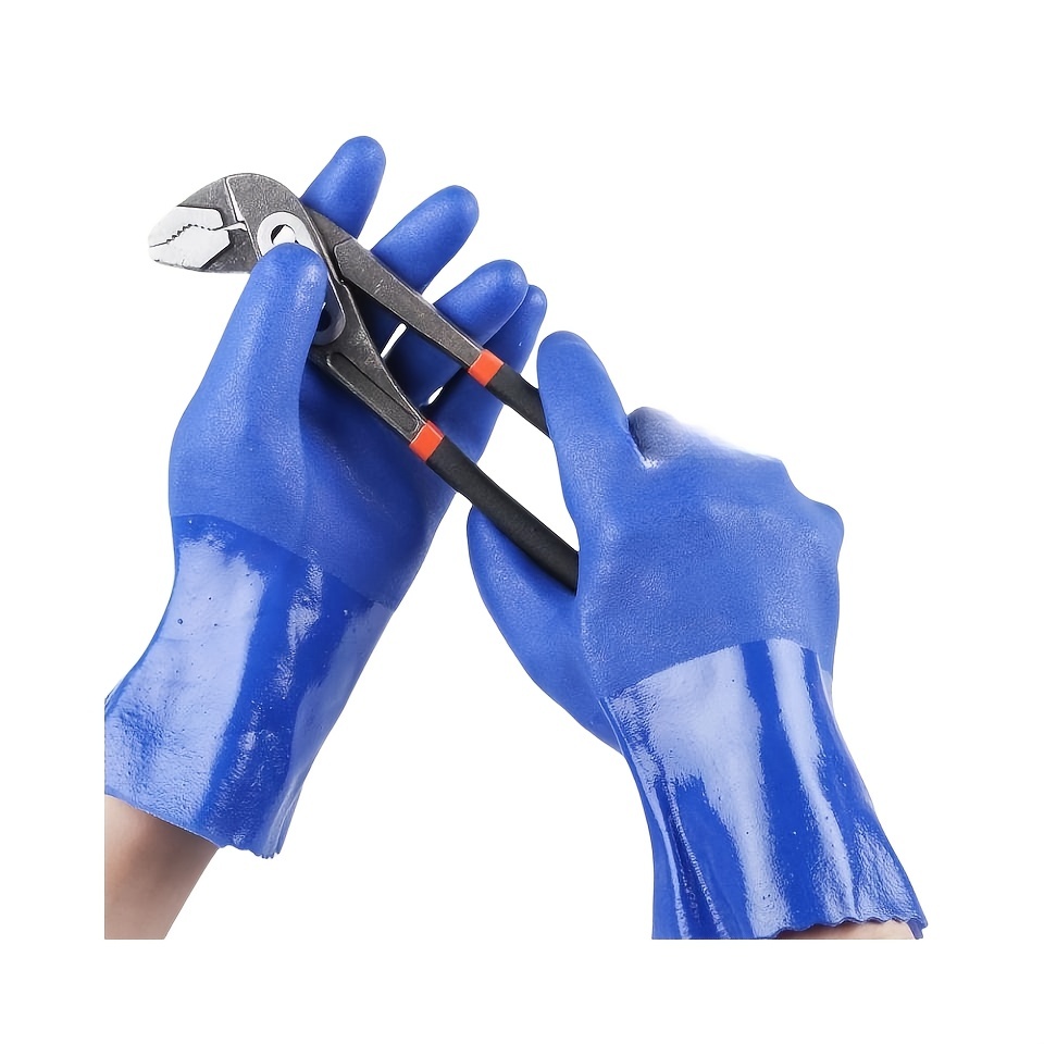 Gants de travail, gants de jardinage, 12 paires de gants enduits de  caoutchouc avec gants en coton antidérapants en latex bleu résistant à  l'usure, gants en plastique, utilisés for le jardinage d'entr 