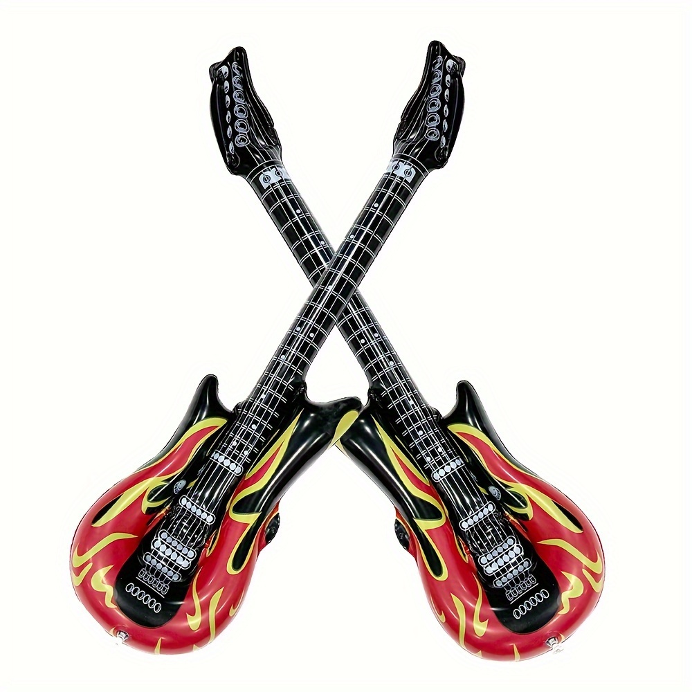 

2pcs, 36inch Inflatable Guitar Balloons, Rock Music Dance Party Decoration, 90s Retro Theme Party Decor, Birthday Party Decor, Bar Decor, Home Decor