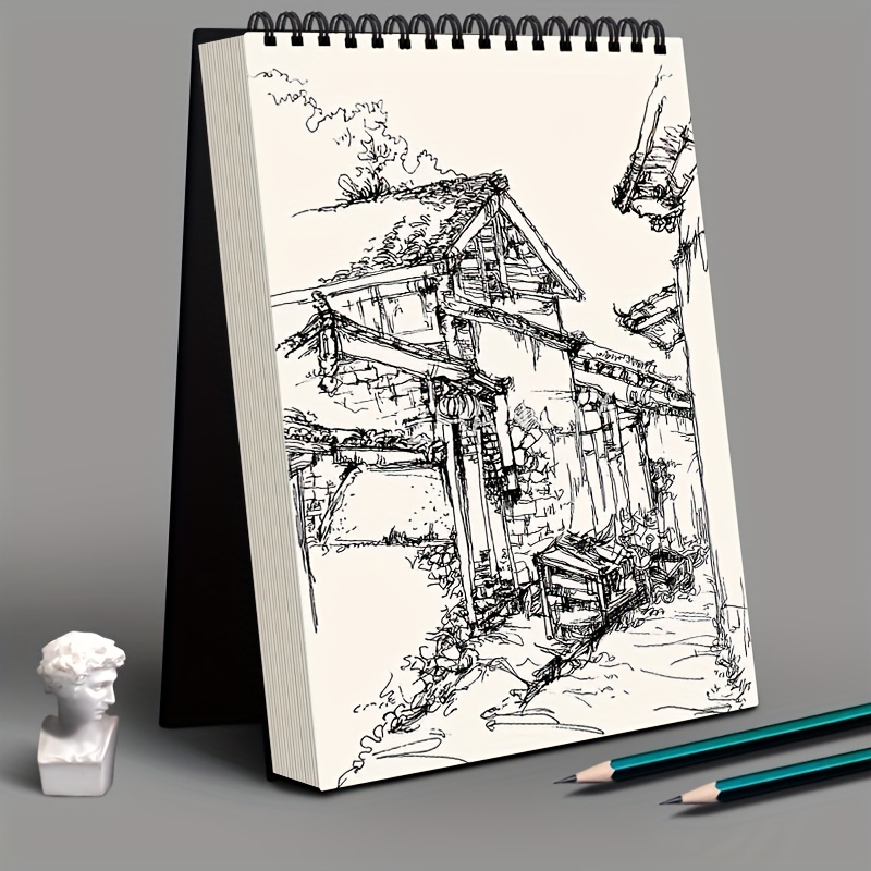 Thickened Hard Cover Coil Sketch Book Hand Drawn Sketch Book - Temu