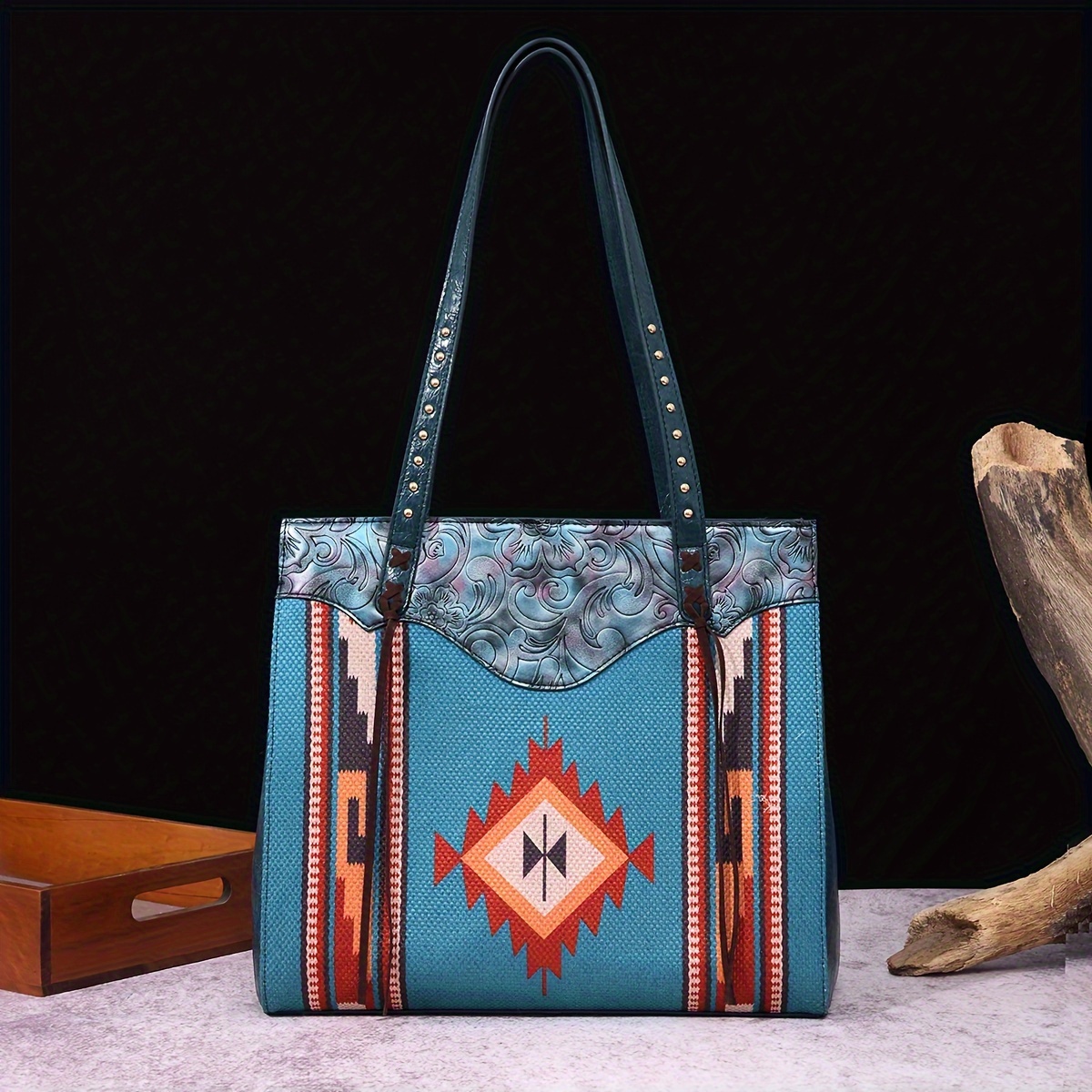 Stylish Bohemian Style Tote Bag Large Capacity Shoulder Bag - Temu