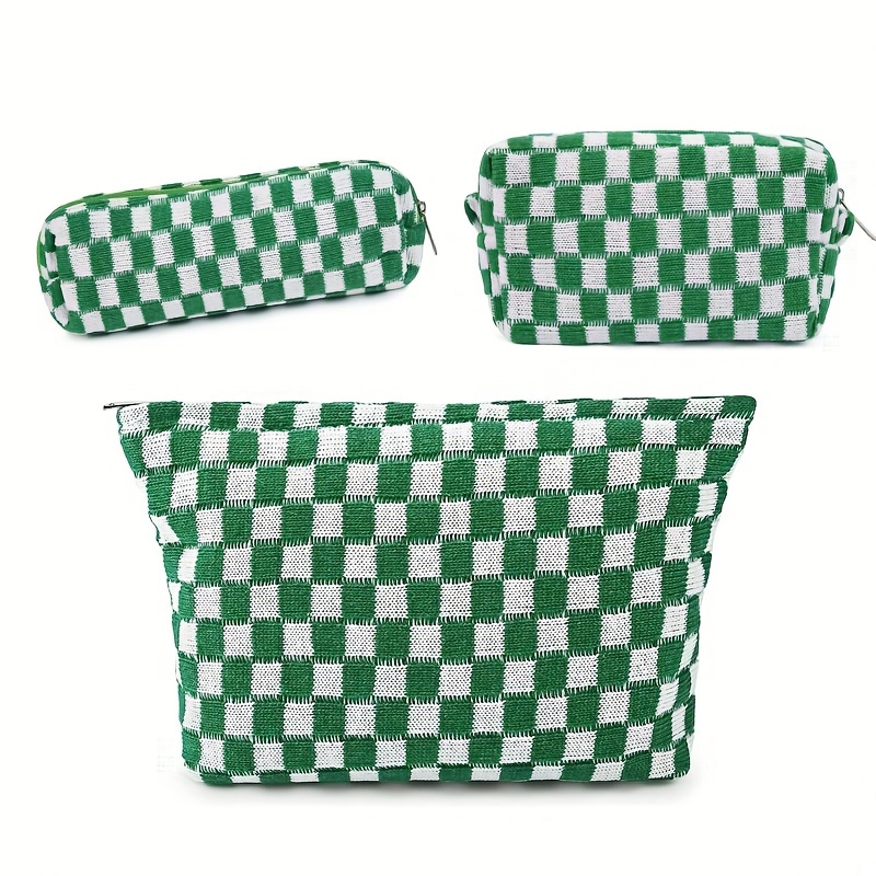 Checkered Cosmetic Bag (Brown) – Melrose Honey