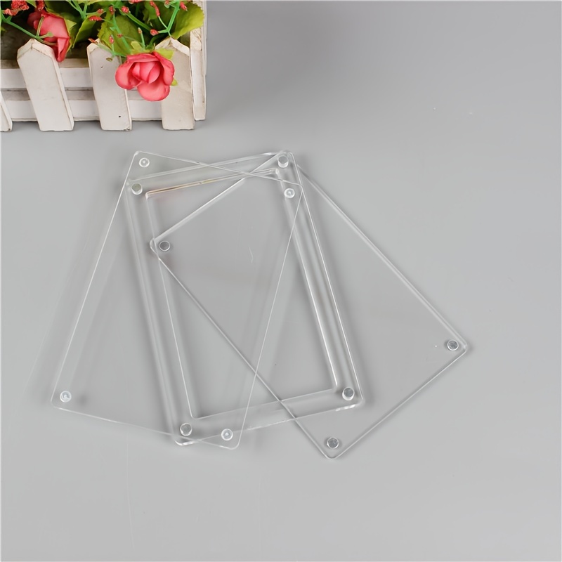 Trading Cards Protector Case Acrylic Clear Baseball Card Holders with Label  Position Hard Card Sleeves Small Sturdy Storage Box for Card Standard