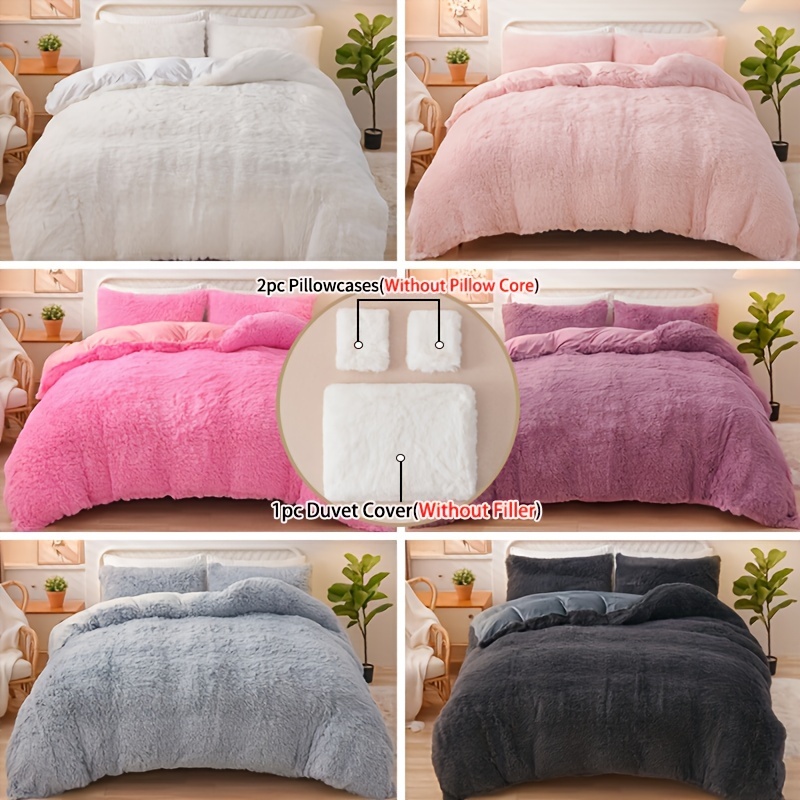 Thickened Warm Plush Lamb Velvet Duvet Solid Color Plush - Temu