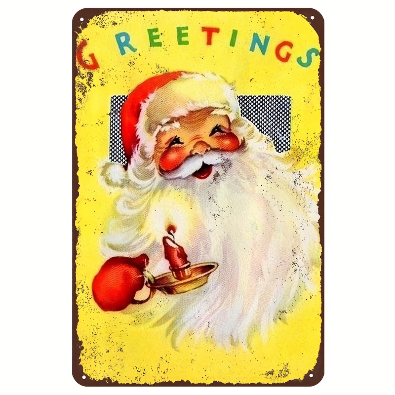 Santa Claus sign- Vintage Christmas- Old Fashioned Look- Christmas Yard  Decor- Vintage Santa- Outdoor Santa- christmas yard art- retro santa