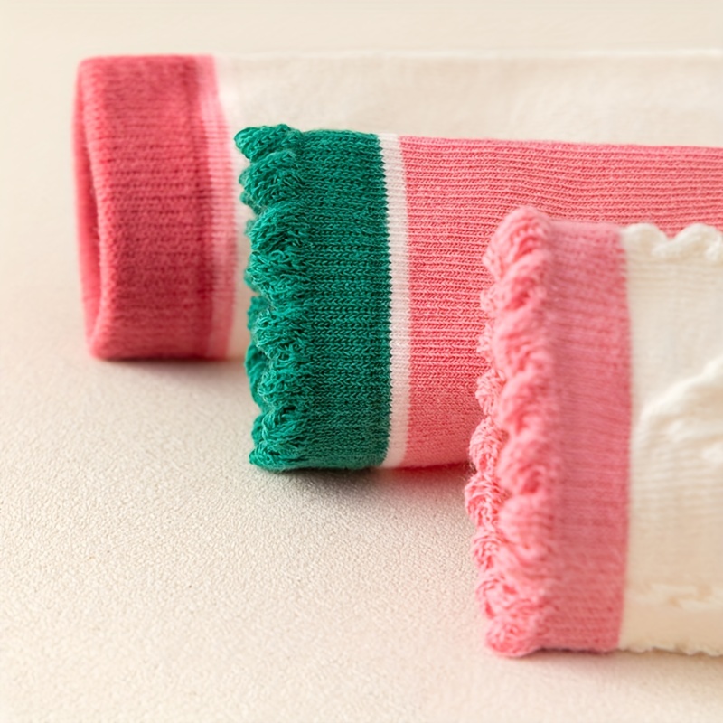 Girls' Autumn and Winter New Cream Strawberry Socks 5 Pairs-S01