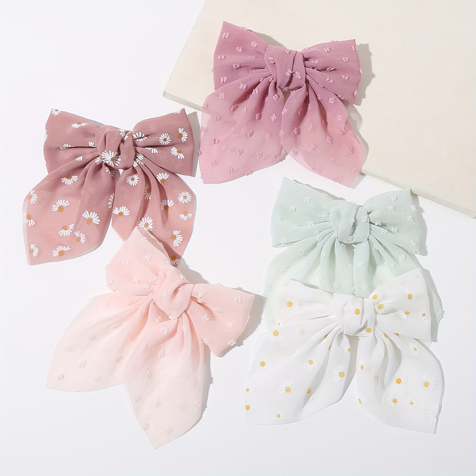 

5pcs/set Elegant Bowknot Shaped Hair Clips Butterfly Pattern Decorative Hair Barrettes Trendy Hair Accessories For Women And Daily Use