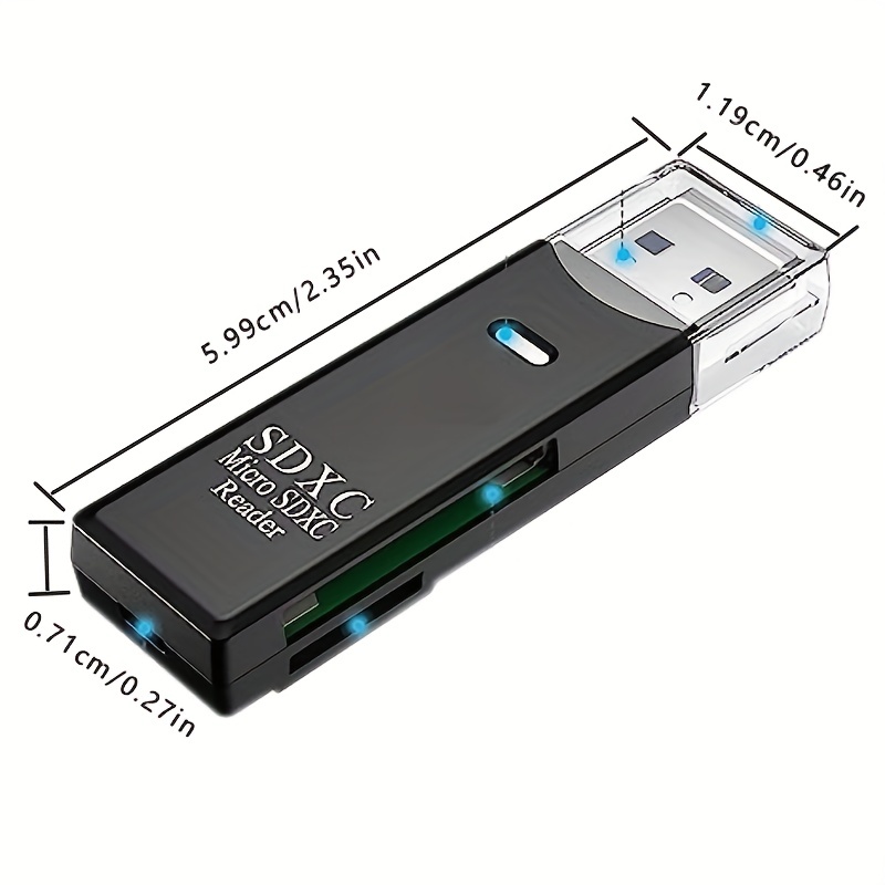 Integral Lettore di schede SD USB 2.0 per schede di memoria SD, SDHC, SDXC,  adattatore USB 2.0, bianco
