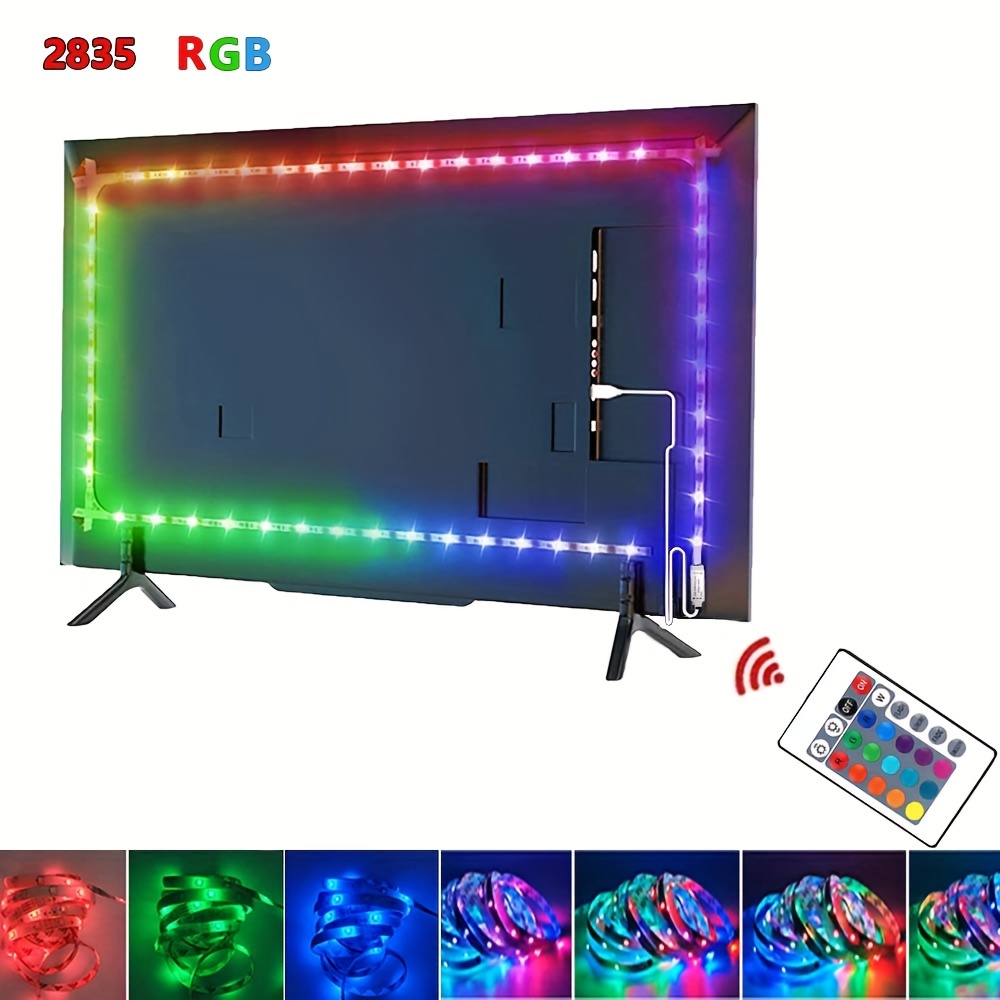 Teberno Tira LED TV, 3 metro RGB Luces LED Habitación, Retroiluminación de  TV U