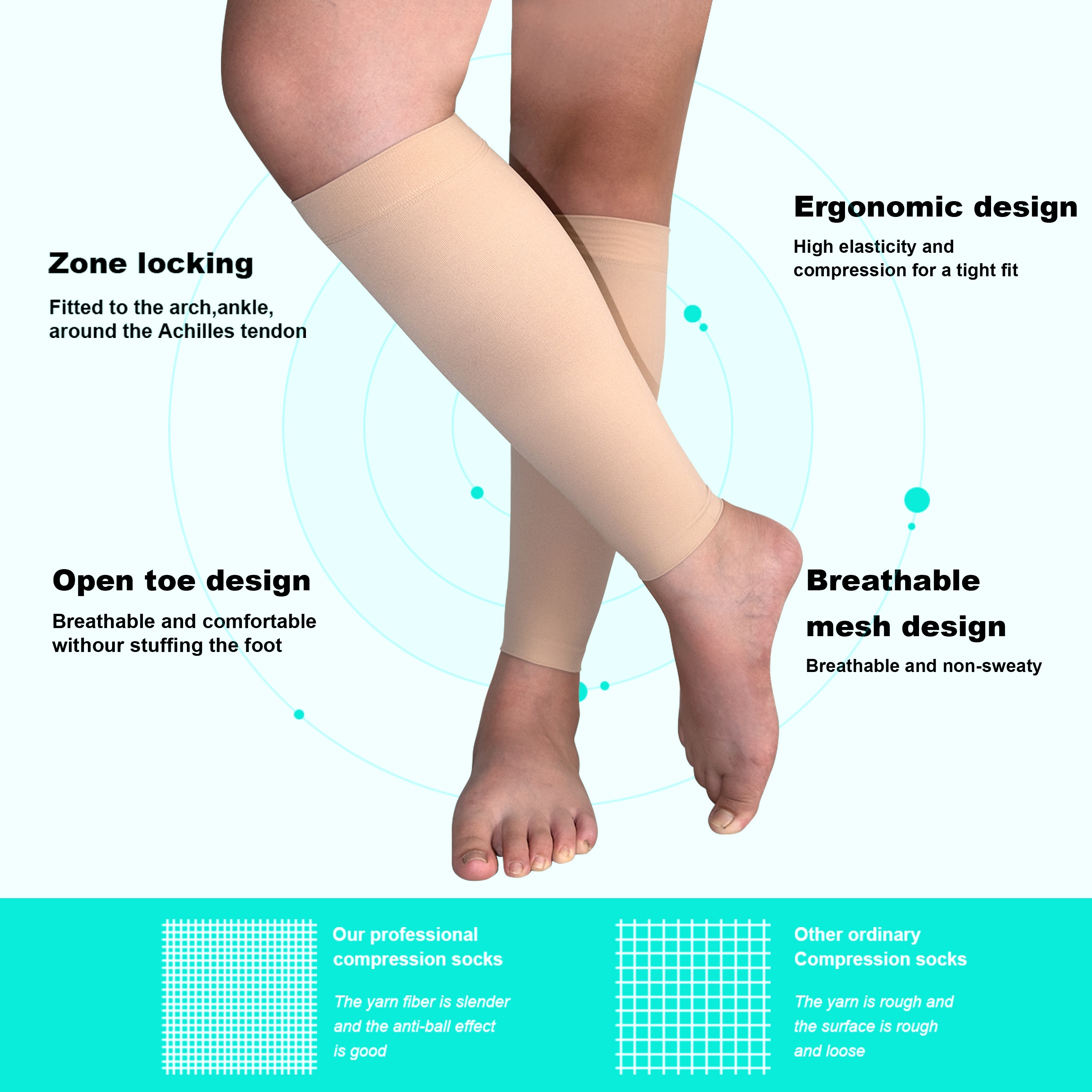 Calf Support Sleeves Leg Compression Socks for Runners Shin Splint