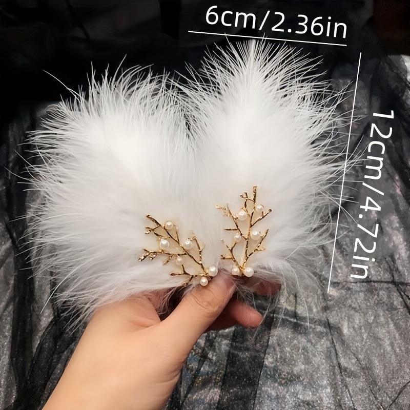 Pinza Pelo Plumas Blancas Súper Hada Joyería Cabello Fiesta - Temu Chile