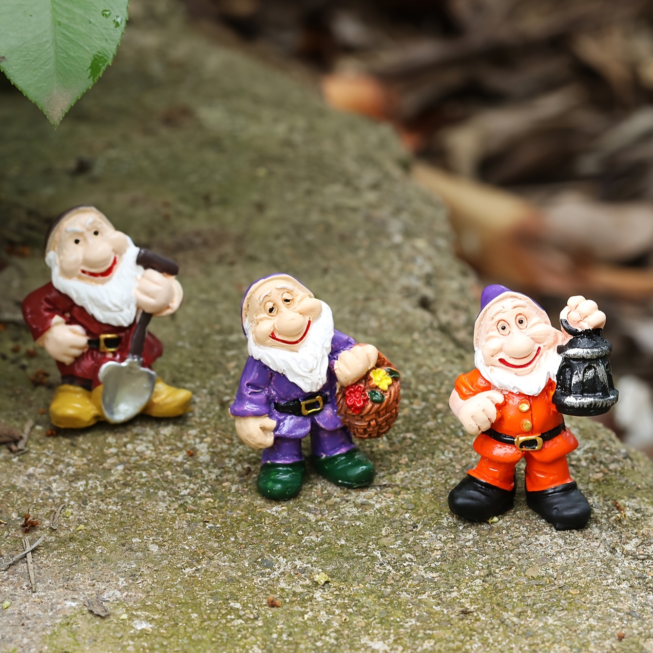 3pcs Outdoor Garden Resin Gnome Statue, Miniature Ornaments Mini Art  Sculptures, Landscaping DIY Garden Figures, Dwarf Sculptures For Lawn Home  Deskto
