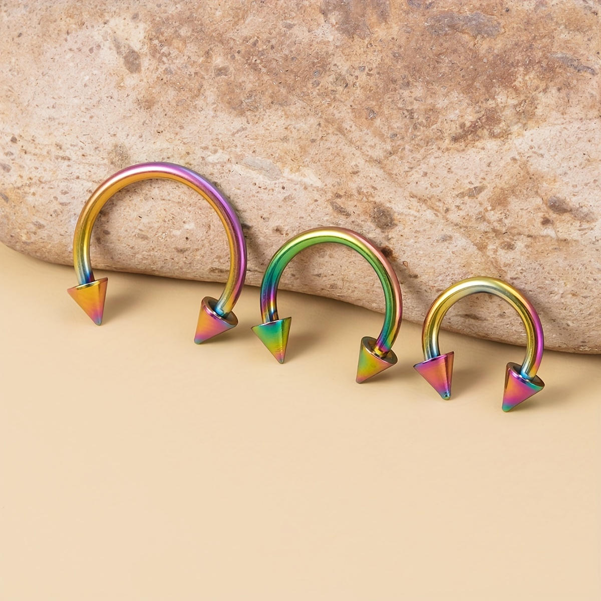 Fishhook Pierced Earrings - Rainbow Colored Arrows