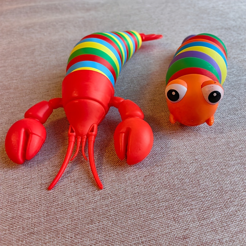 Cheap Funny Fidget Slugs Articulated Sensory Slug Lobster Dolphin Toy  Realistic Worm Caterpillar Shark Fidget Toys for Kids Adults Autism Stress