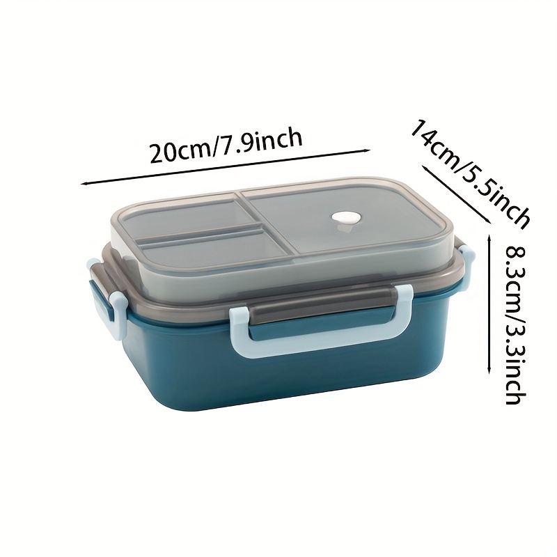 Microwaveable Double-layer Compartment Lunch Box With Fork Spoon,  Fresh-keeping Food Containers - Temu